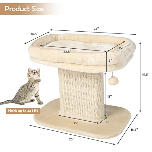 Árbol para Gatos 2 Niveles, Beige, 19.5 pulg miniatura 6