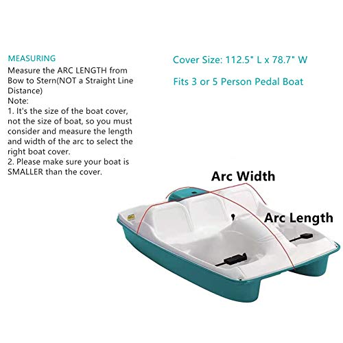 image for XINNI Pedal Paddle Boat Cover Storage Protector Fits 3 or 5 Person Sea