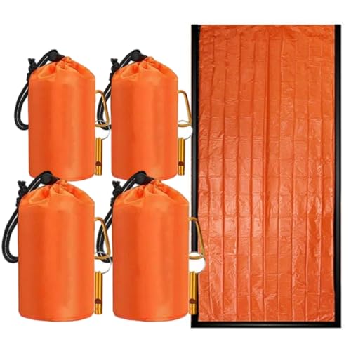 Bolsa de Dormir de Emergencia Impermeable con Silbato, Paquete de 2 Sacos Térmicos Bivy de Mylar para Supervivencia, Camping y Senderismo miniatura 1
