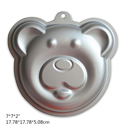 Image of Ulalaza Aluminum Cake Mold 3D Bear Shape Baking Pan DIY Birthday Cake Mould Kitchen Supplies