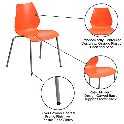 image for Flash Furniture HERCULES Series 770 lb. Capacity Orange Stack Chair wi