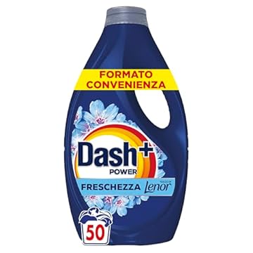 Dash Power Detersivo Liquido Lavatrice, 50 Lavaggi, Freschezza Di Lenor, Risveglio Primaverile, rimuove addirittura gli odori di sudore vecchi di 7 giorni, per una pulizia impeccabile