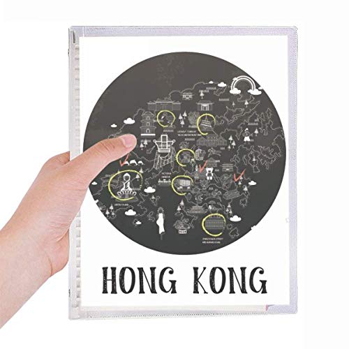 Carnet de visite à carreaux spirale rechargeable Hong Kong au design épuré exclusif