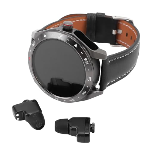 Keenso 2 en 1 Reloj Inteligente con Auriculares Inalámbricos, Vigilancia de Reloj de Alarma de Timras de Pronóstico del Tiempo, Auriculares con Cancelación de Ruido para Hombres Mujeres