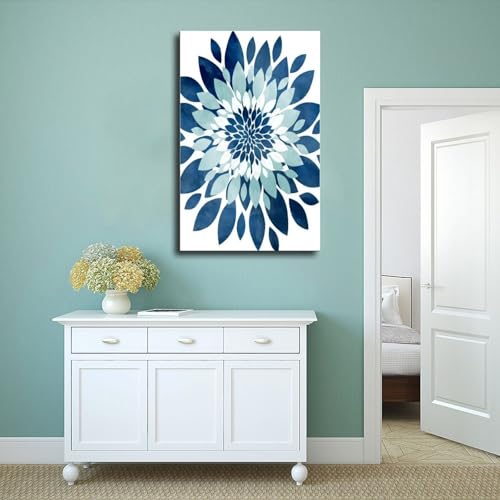 Impression sur toile fleurs bleu vert haut de gamme 50,8x76,2 cm - 4