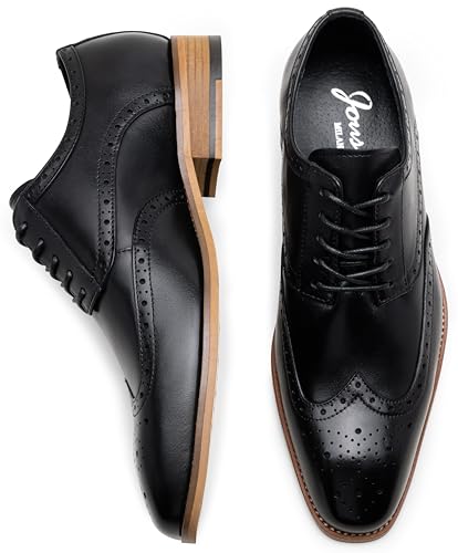 Jousen Mens Dress Shoes Leather Oxford Derby Shoe Formal Brogue Wingtip Dress Shoes for Men4