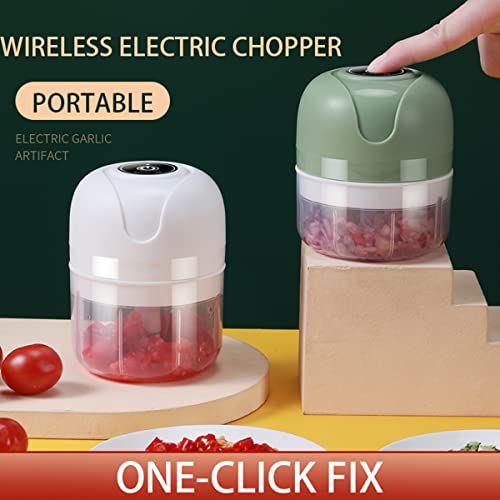 Electric Garlic Chopper, Mini Portable Veggie Chopper, Garlic Grinder Masher Onion Chopper, Blender To Vegetable, Wireless Food Processor For Ginger, Chili, Fruit, Meat(100Ml+250Ml) #TOP4