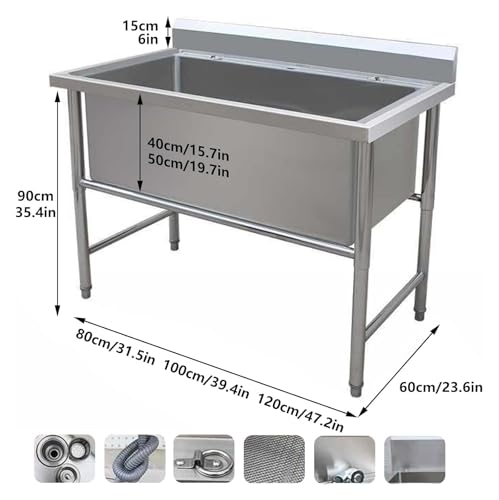 JINMLBO Banheira de cachorro grande para casa, banheira profissional de aço inoxidável para cuidados
