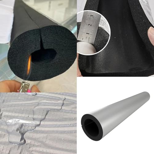Samoprzylepna folia izolacyjna do rur piankowych – osłony z folii aluminiowej do rur 16-114 mm, idealna do użytku wewnątrz i na zewnątrz, basenu, klimatyzacji i ochrony grzejnika (34 mm x 10 mm x 90