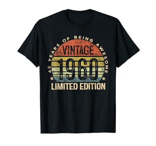 Vintage 1960 Limited Edition 65-Year-Old Gifts 65th Birthday T-Shirt