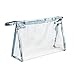 Happy Will Clear Transparent Waterproof Plastic PVC Travel Cosmetic Bag Makeup Bag Organizer Pouches Bag Tote Bag for Women Girls (Blue)
