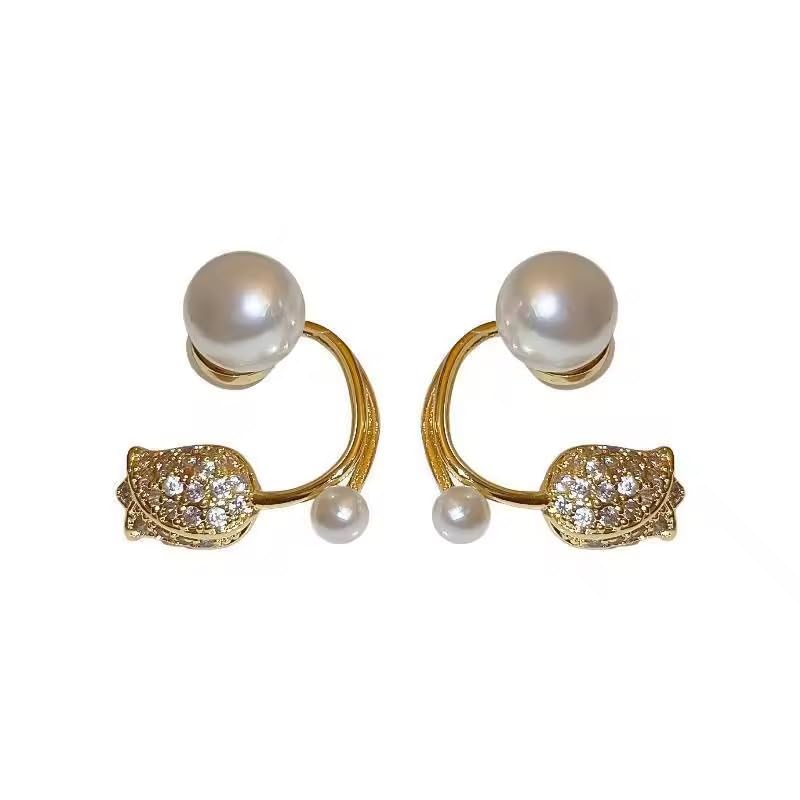 1 Set Summer Light Luxury Pearl Stud Earrings Women Fashion Earrings for Women and Girls - Suitable for Office Wear, Casual Wear or Party Outfit