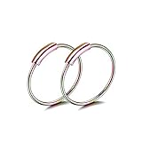 Decentraland 2 pendientes de plata de 0,6 mm (22 g), diámetro de 6 mm, para septum, tragus, cartílago, joyería, acero inoxidable 316L, hipoalergénico, para hombre y mujer, 0.6mm(22G),D-10mm, Acero
