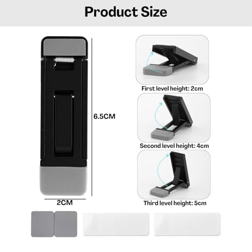 Image of 2PCS Mini Portable Laptop Stand - Adjustable Keyboard Holder with Three Angles, Foldable Invisible Notebook Feet, Ergonomic Cooling Support with Anti-Slip Pads for Desk Desktop