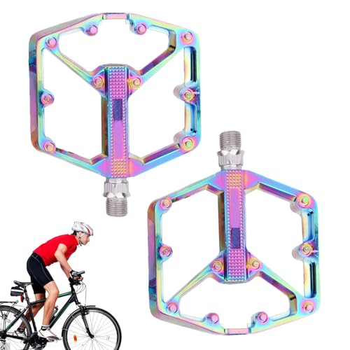 Pedales de Bicicleta - Pieza de Repuesto con Rodamientos DU Ligeros y Flat,Pedales Anchos Para Bicicletas De Montaña | Para Uso Exterior Senderismo Ciclismo Entrenamiento Viaje Hombres Mujeres