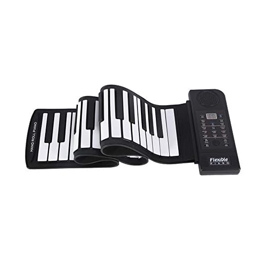 Pianoforte elettronico Flessibile Portatile a 61 Tasti in Silicone Tastiera Morbida Digitale Midi Pianoforte Roll up elettronico Flessibile oyuncak Nero