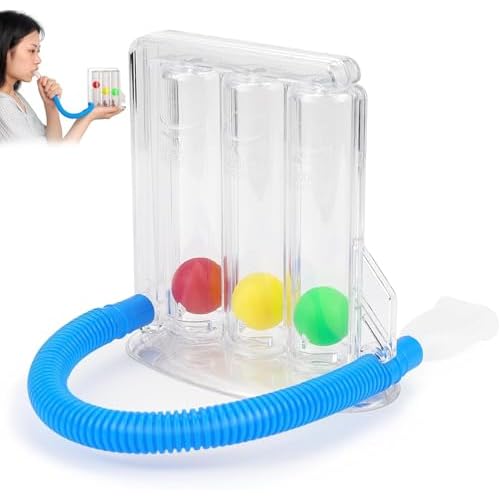 Rierousy Atemtrainer Lungentrainer, Atemtrainer mit 3 Bunten Bällen, Atemtrainer für Sprachtherapie und Lungenfunktion Tiefatemtrainer mit 3-Kammer System (Stil A mit 3 Kugeln)