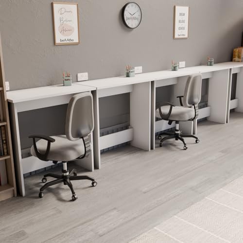 Image of beAAtho Apex Desk for Home Office & Study | Multipurpose Engineered Wood Table with Spacious Top,Premium Finish, Sturdy Legs & Easy DIY Assembly (White)