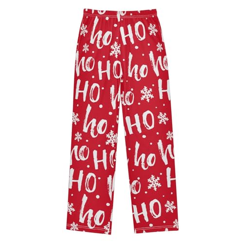 Boys' Pants Christmas Xmas Red Hoho Long Bottoms Jogger Pants Elastic Waist Trousers with Pockets S-XL