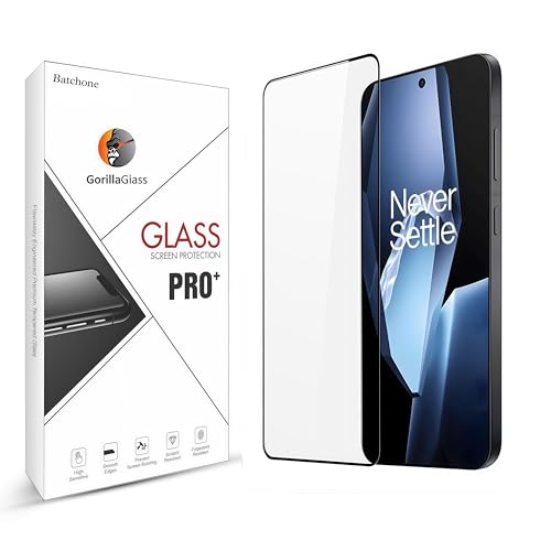 Image of BATCHONE Tempered Glass Screen Protector Compatible for OnePlus 13R / OnePlus 13R 5G (Black) with Edge to Edge Coverage and Easy Installation kit