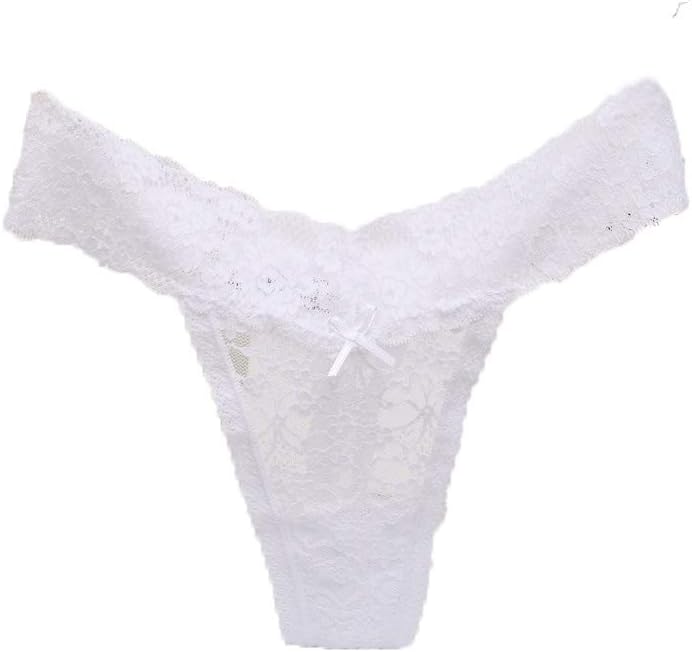 Women's Sexy Lace Thongs V Cheeky Underwear See Through Panties Pack of 5 - Image 4