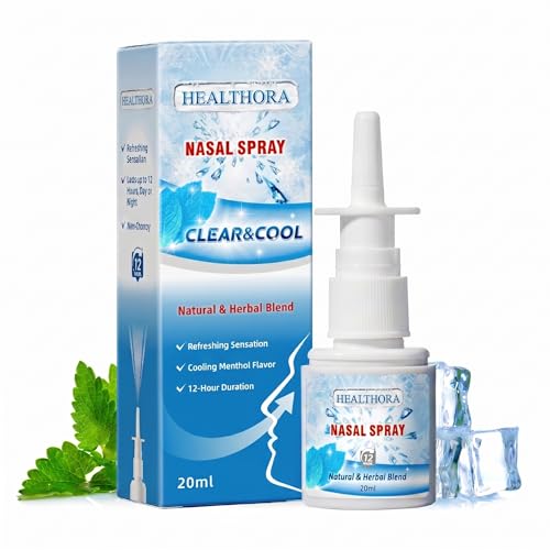 Natural Nasal Spray, Cold & Flu Decongestant, Rhinitis Control, Menthol Cooling Flavor, Cleanse Pure Mint Mineral Blend, Gentle Daily Freshness, Travel-Ready Bottle 20 ml – Herba Ephedrae