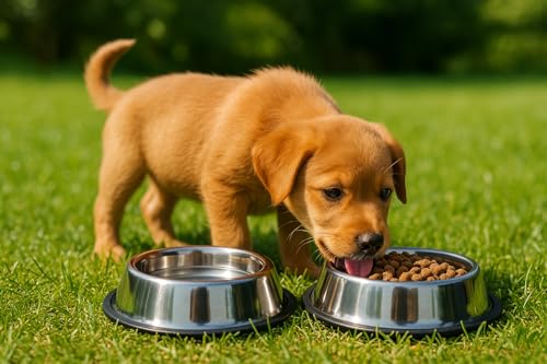 Image of Hornbills Stainless Steel Pet Feeding Bowls for Dogs and Cats | Set of 2 | 800 ml Each | Dry Kibble, Wet Food, Water Bowl | No-Tip, Non Sliding Design | Dishwasher Safe
