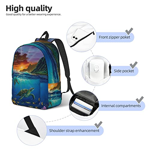Sac à dos ordinateur portable décontracté tortues de mer taille S compact - 5