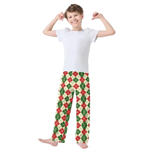 ZZKKO Christmas Knitted Pattern Boys Pants for Kids Jogger Pants with Pockets S-XL2