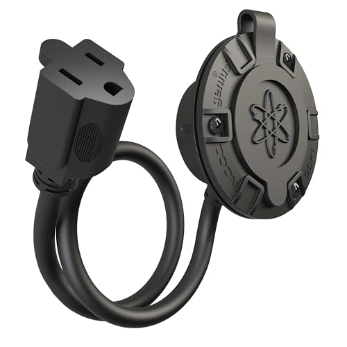 Image of NOCO GCP1 15A AC Port Plug, 125V Power Inlet Socket, and Waterproof Electrical Outlet Receptacle Box with 16-Inch Integrated Outdoor Extension Cord