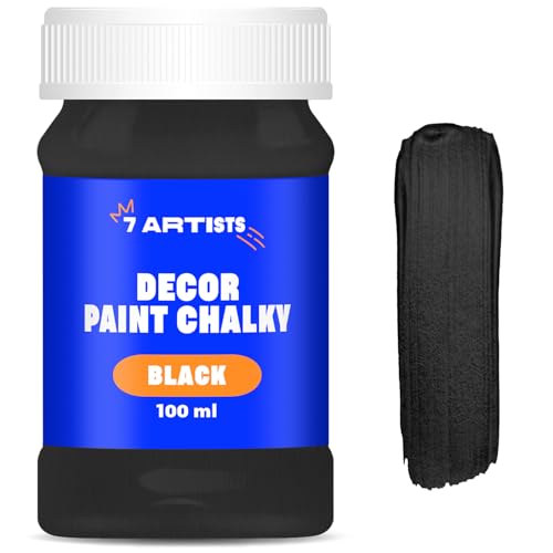 7 Artistas Pintura a la Tiza Negro 100 ml para Muebles | Pintura Chalk Paint Vintage | Efecto Tiza