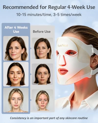 Red Light Therapy for Face, 8 Light Modes 850NM Infrared LED Face Mask Light Therapy with 288 LEDs, Rechargeable Use Coupon - image 5