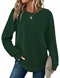 Flattering Design: Womens long sleeve crewneck tunic top with curved hem for a comfortable, stylish silhouette.Features a soft, gentle waffle knit texture. Effortless Styling Versatility: Fall outfits for women 2025. Pairs perfectly with leggings, je...
