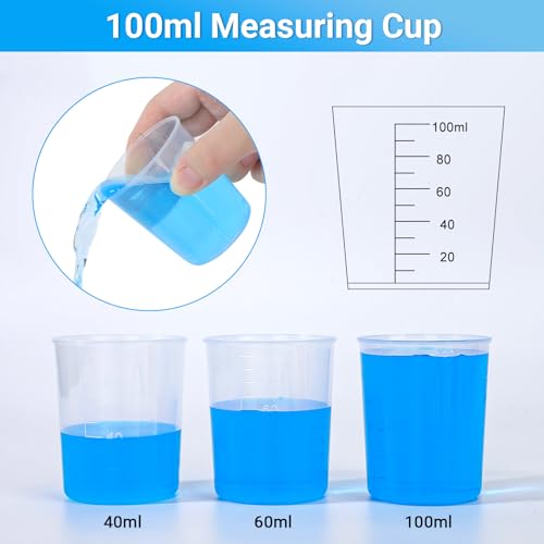 Kit de vasos medidores de resina 100 ml 40 piezas miniatura 3
