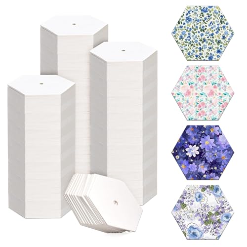Neworkg 500 PCS Hexagon Piecing Paper Templates 1 White Paper templates Quilting Templates Accessories for DIY Patchwork Crafts and Sewing Supplies
