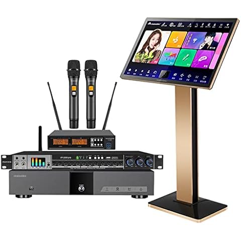 KV-V5 Max 2023 New Chinese Karaoke Player, Inandonkod Karaoke Machine with UHF Wireless Microphone, 22 Inch Capacitive Touch Screen Free Cloud Download Function HUASEN … (with 508 Microphone) Cover
