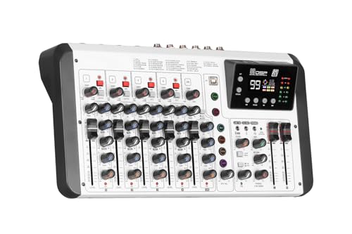 Image of Audio Array Sound Mixer | Audio Mixer 8 Channel Hybrid USB Mixing Console with BT 4 XLR Mic Inputs | 192kHz /24-Bit OTG Recording | 99 DSP Effects | Phantom Power | Hi-Z Support & USB-C Connectivity