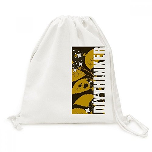 Sac à dos cordon en toile culture japonaise noire pour voyage quotidien