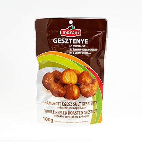 Whole Peeled Roasted Chestnuts 100g - Natural Gourmet Snack Cover
