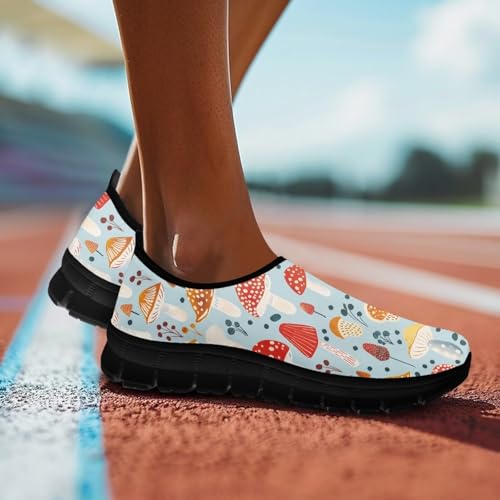 Mushroom Print Women's Loafers & Slip-on Running Sneakers, Hands Free Shoes Sport Shoes with EVA Sole2