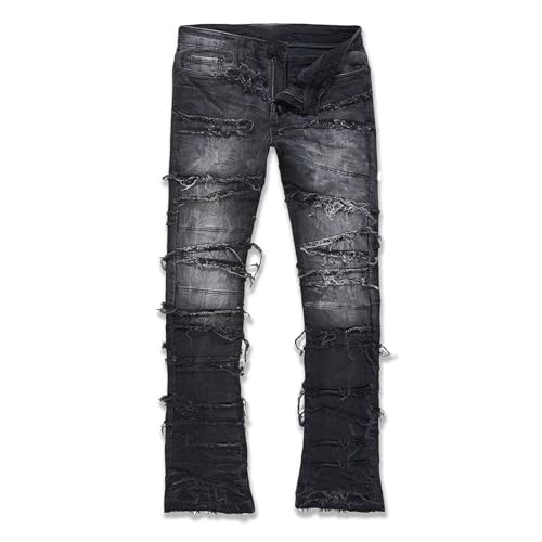 Men's Appeal Stacked Jeans Slim Fit Ripped Skinny Stretch Jeans Distressed Straight Denim Pants Hip Hop Trousers3