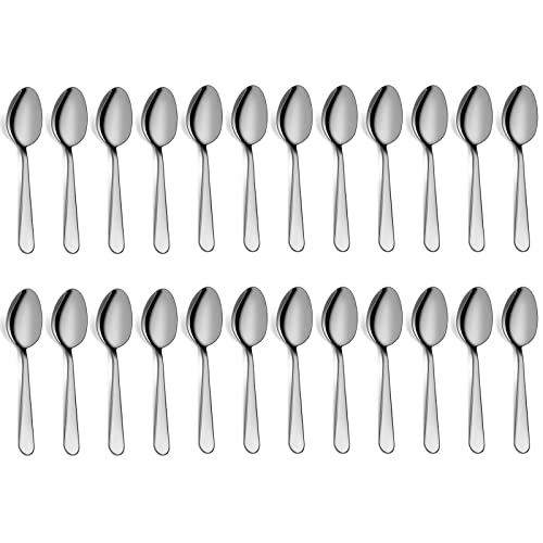 24-Piece Dinner Spoons Set, Funnydin 6.7" Stainless Steel Spoons Silverware, Durable Dessert Spoons, Table Spoon Use For Home, Kitchen And Restaurant - Mirror Polished, Dishwasher Safe #TOP7