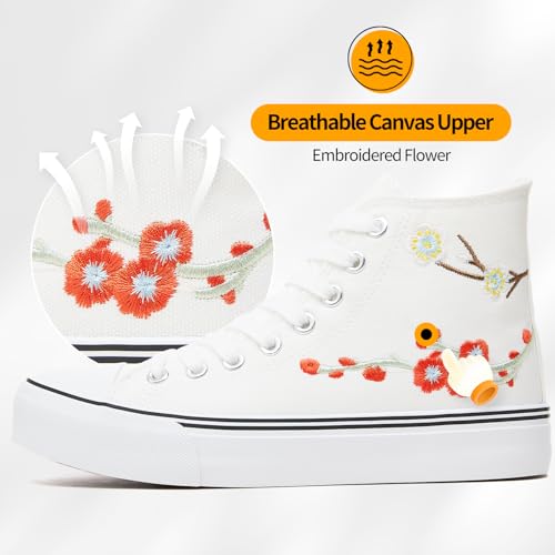 Image of ZGR Womens High Top Canvas Sneakers,Lace-up Canvas Shoes,Casual Tennis Walking Shoes