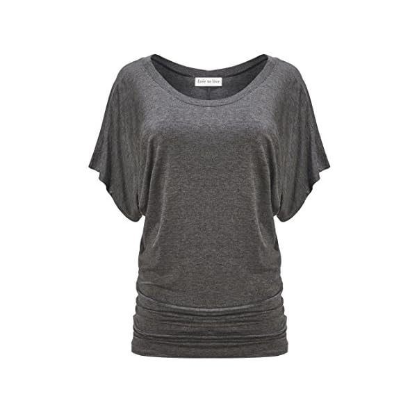 Free to Live 3 Pack Dolman Short Sleeve Business Casual Tops for Women Shirts Fall Dressy Tunic (Large, Black, Charcoal, Navy)