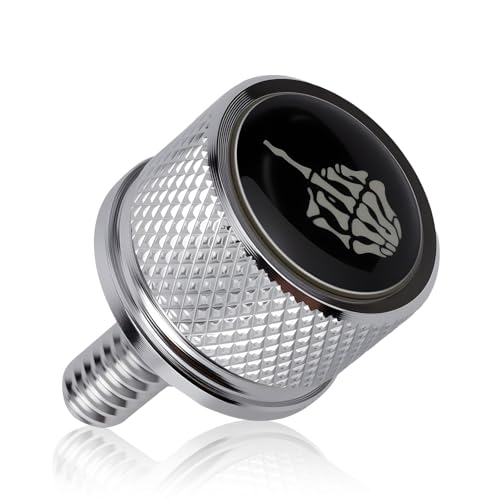 Motorcycle Rear Fender Seat Bolt, Gesture Style 1/4"-20 Thread Knurled Seat Screw Replacement for 1996-2025 Motorcycle (Silver)