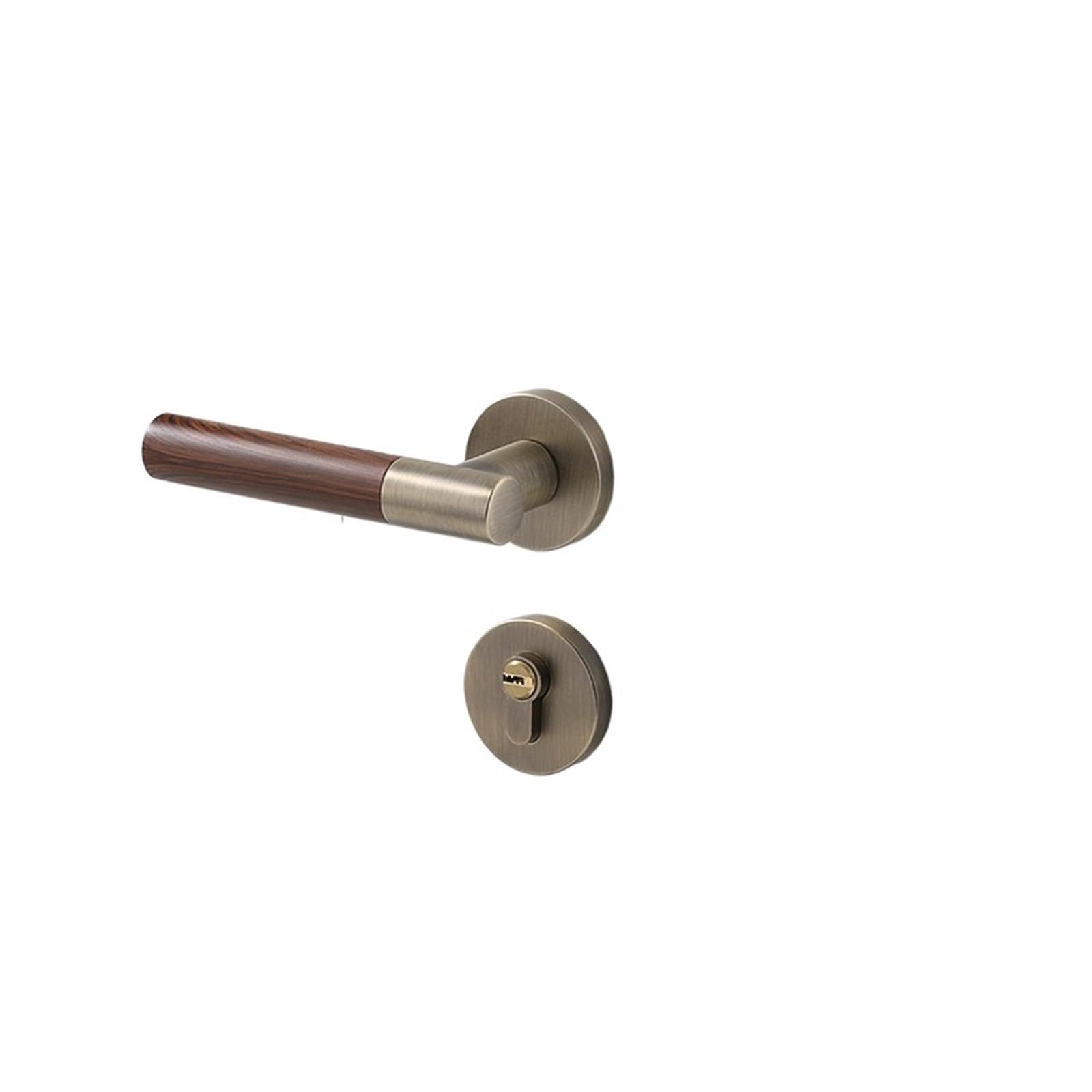 Jqeyewykk 5V Door Indoor Magnetic Lock Bedroom Handle Bathroom Bronze Wooden Home Silent Split(D31 S945 Green Ancient Mahogany)