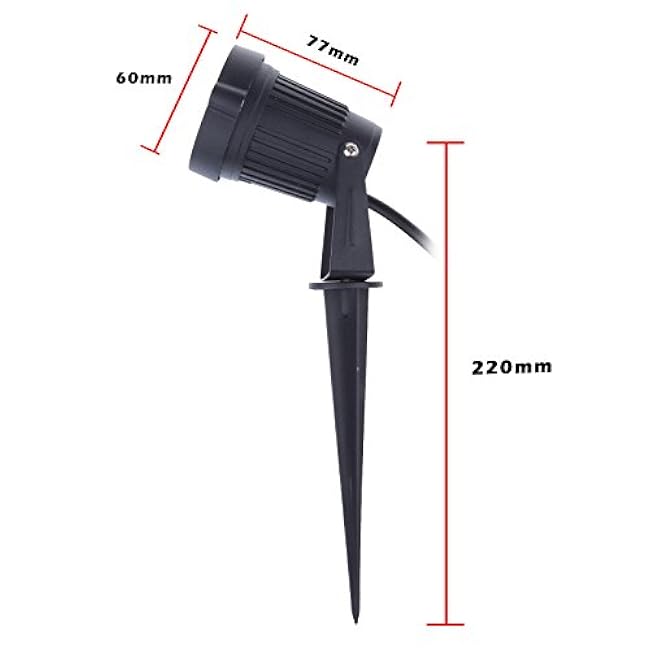 LemonBest? High Power Outdoor Decorative Lamp Lighting 5W COB LED Landscape Garden Wall Yard Path Light Warm Cool White DC 12V w/Spiked Stand, Pack of 2 (Warm White)