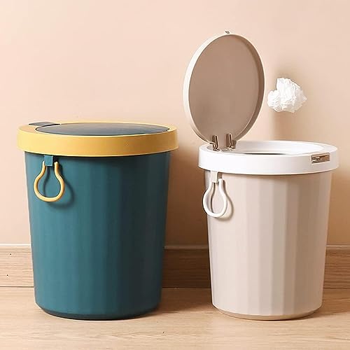 Poubelle avec couvercle plastique étanche pour salle de bain - 7