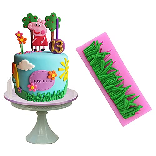 EfivsArtsGLC Ea1221 Herbe Forme Moule en silicone Fondant Moule à gâteaux côté Outil de décoration