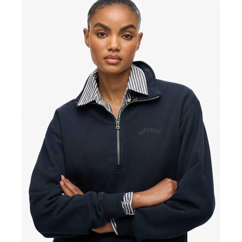 Pull teint en pièce à logo et col tunisien femme Superdry Essential - vue 5